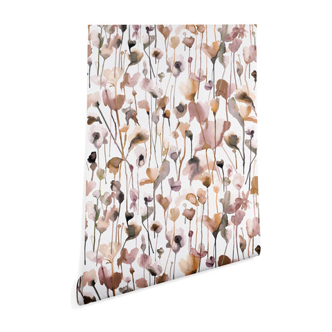 Ninola Design Wild Flowers Fall Neutral Wallpaper