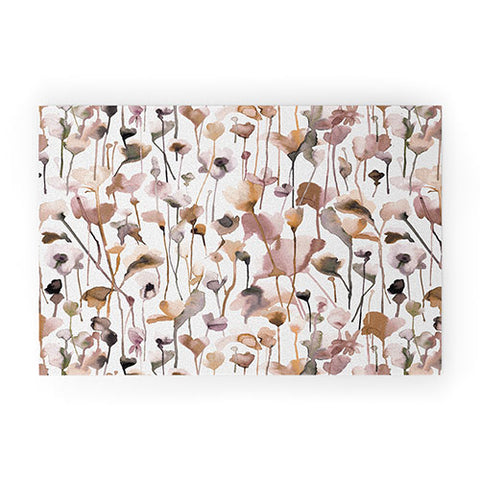 Ninola Design Wild Flowers Fall Neutral Welcome Mat