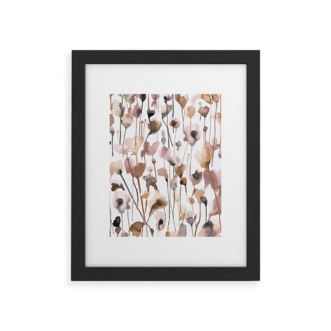 Ninola Design Wild Flowers Fall Neutral Framed Art Print