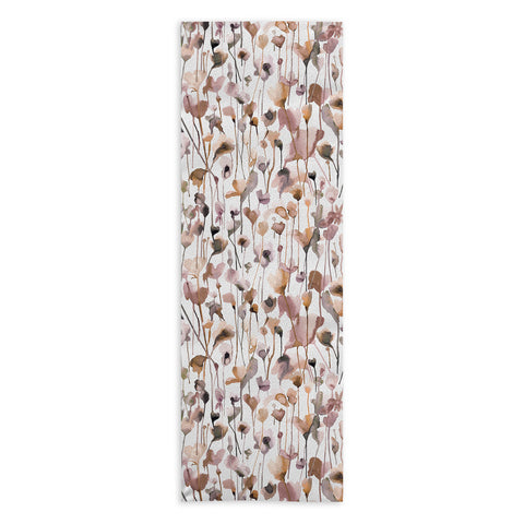 Ninola Design Wild Flowers Fall Neutral Yoga Towel