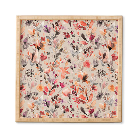 Ninola Design Wild Flowers Meadow Autumn Framed Wall Art