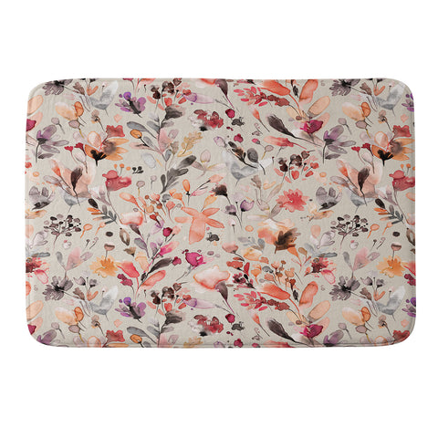 Ninola Design Wild Flowers Meadow Autumn Memory Foam Bath Mat