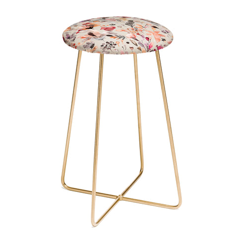 Ninola Design Wild Flowers Meadow Autumn Counter Stool