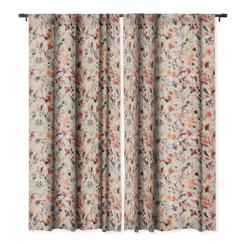 Ninola Design Wild Flowers Meadow Autumn Blackout Window Curtain