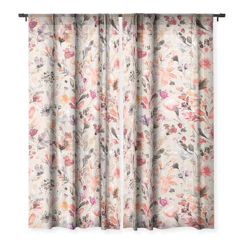 Ninola Design Wild Flowers Meadow Autumn Sheer Non Repeat