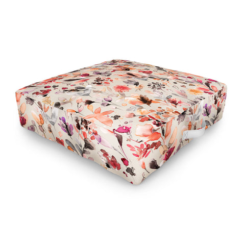 Ninola Design Wild Flowers Meadow Autumn Outdoor Floor Cushion