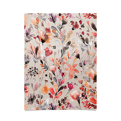 Ninola Design Wild Flowers Meadow Autumn Poster