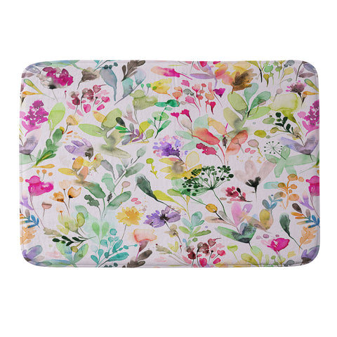 Ninola Design Wild Flowers Meadow Perennial Memory Foam Bath Mat