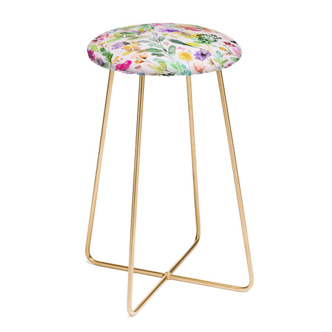 Ninola Design Wild Flowers Meadow Perennial Counter Stool