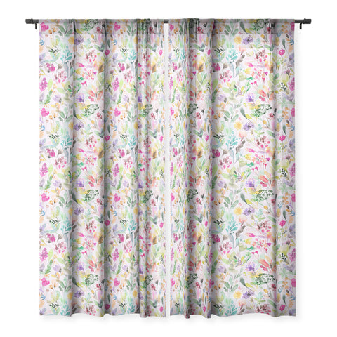 Ninola Design Wild Flowers Meadow Perennial Sheer Window Curtain