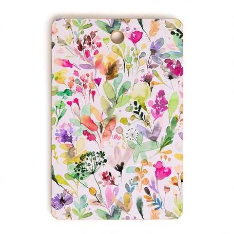 Ninola Design Wild Flowers Meadow Perennial Cutting Board Rectangle