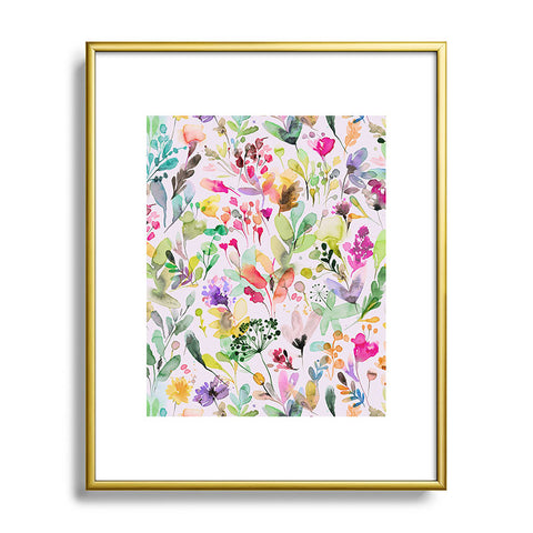Ninola Design Wild Flowers Meadow Perennial Metal Framed Art Print