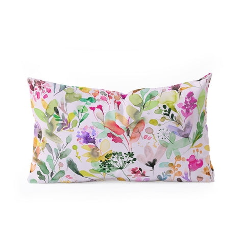 Ninola Design Wild Flowers Meadow Perennial Oblong Throw Pillow