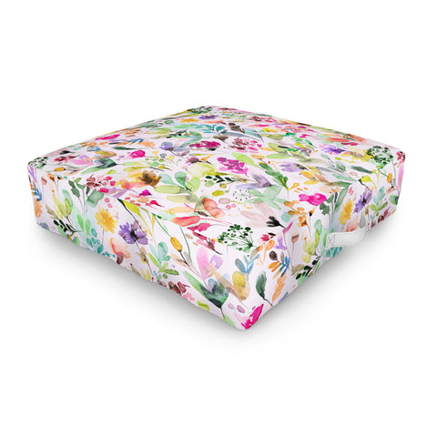Ninola Design Wild Flowers Meadow Perennial Outdoor Floor Cushion