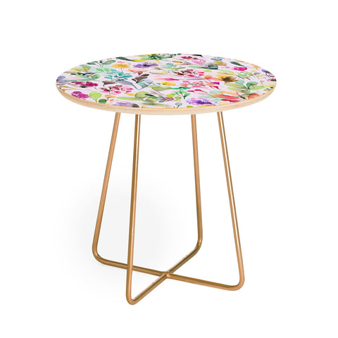 Ninola Design Wild Flowers Meadow Perennial Round Side Table