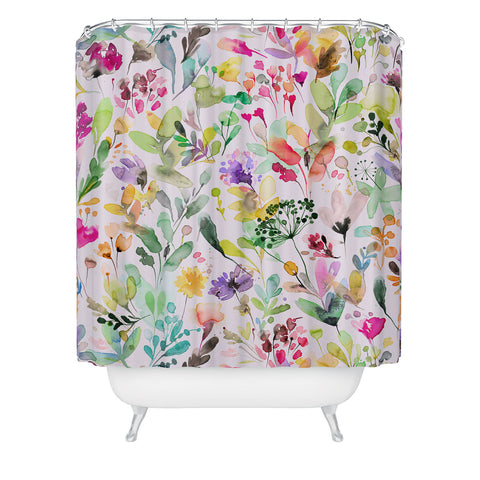 Ninola Design Wild Flowers Meadow Perennial Shower Curtain