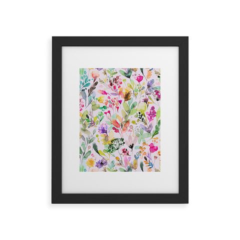 Ninola Design Wild Flowers Meadow Perennial Framed Art Print