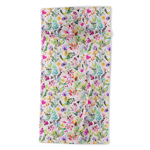 Ninola Design Wild Flowers Meadow Perennial Beach Towel