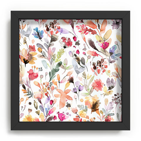 Ninola Design Wild Flowers Meadow Red Recessed Framing Square