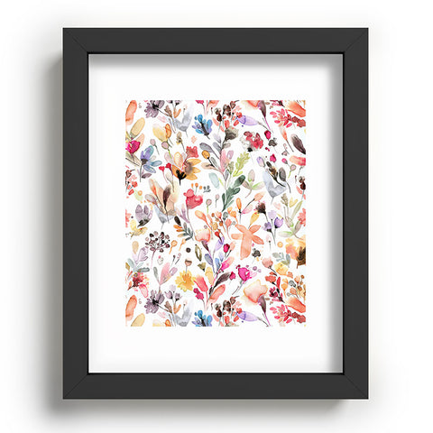 Ninola Design Wild Flowers Meadow Red Recessed Framing Rectangle