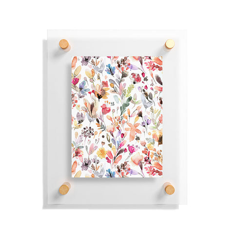Ninola Design Wild Flowers Meadow Red Floating Acrylic Print