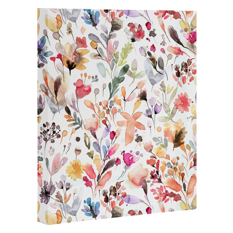 Ninola Design Wild Flowers Meadow Red Art Canvas