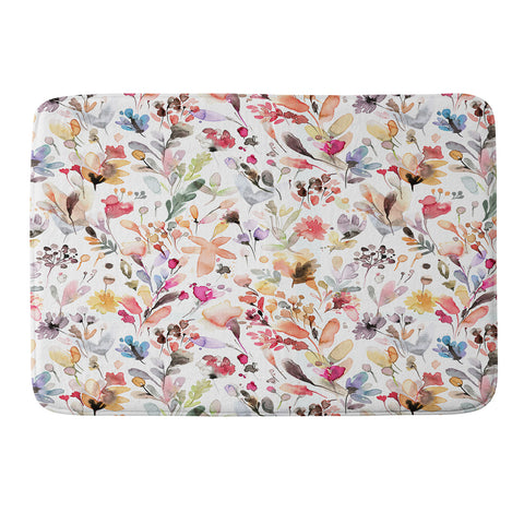 Ninola Design Wild Flowers Meadow Red Memory Foam Bath Mat