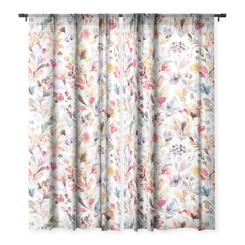 Ninola Design Wild Flowers Meadow Red Sheer Non Repeat