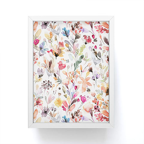 Ninola Design Wild Flowers Meadow Red Framed Mini Art Print