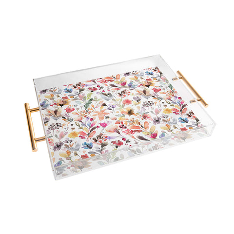 Ninola Design Wild Flowers Meadow Red Acrylic Tray