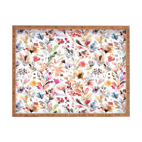 Ninola Design Wild Flowers Meadow Red Rectangular Tray