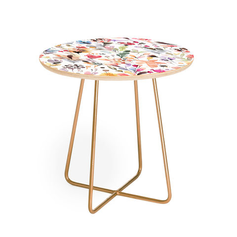 Ninola Design Wild Flowers Meadow Red Round Side Table