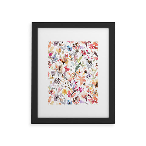 Ninola Design Wild Flowers Meadow Red Framed Art Print