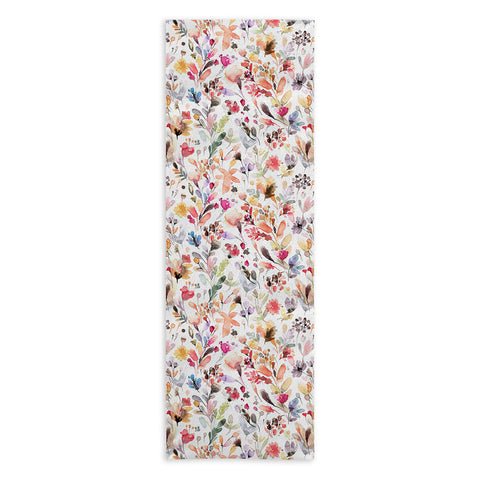 Ninola Design Wild Flowers Meadow Red Yoga Towel