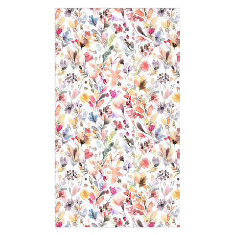 Ninola Design Wild Flowers Meadow Red Tablecloth