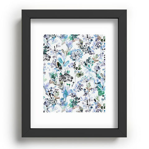 Ninola Design Wild Grasses Blue Recessed Framing Rectangle