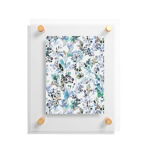 Ninola Design Wild Grasses Blue Floating Acrylic Print