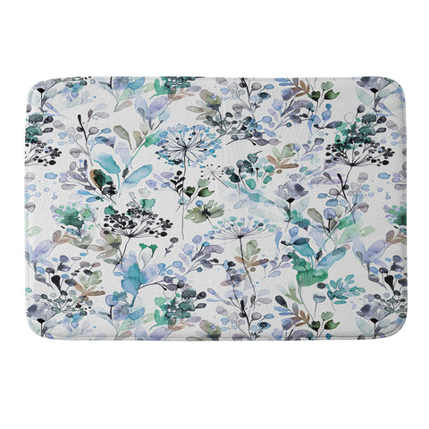 Ninola Design Wild Grasses Blue Memory Foam Bath Mat
