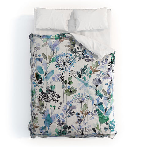 Ninola Design Wild Grasses Blue Comforter