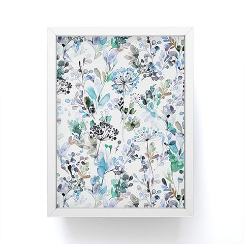 Ninola Design Wild Grasses Blue Framed Mini Art Print