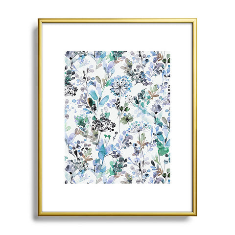 Ninola Design Wild Grasses Blue Metal Framed Art Print