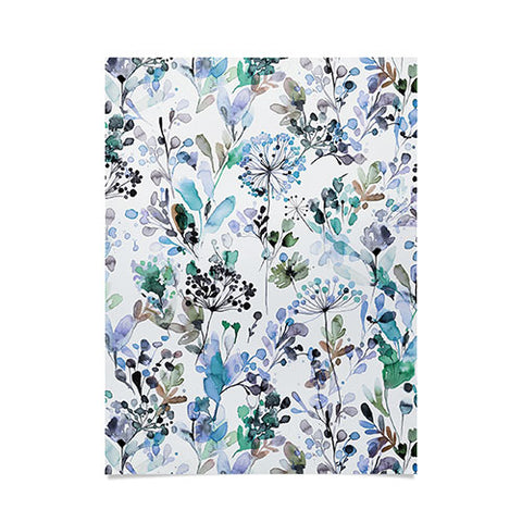 Ninola Design Wild Grasses Blue Poster