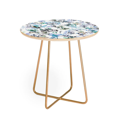 Ninola Design Wild Grasses Blue Round Side Table