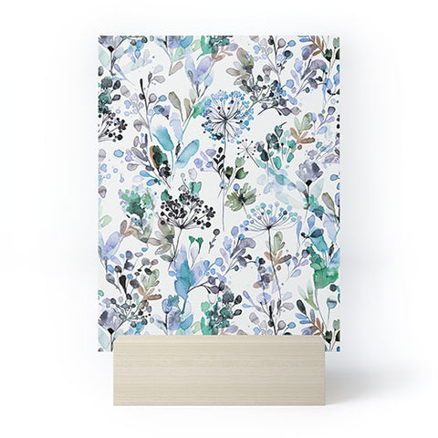 Ninola Design Wild Grasses Blue Mini Art Print