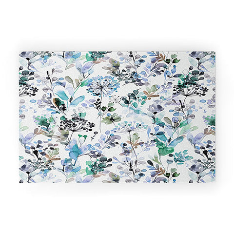Ninola Design Wild Grasses Blue Welcome Mat