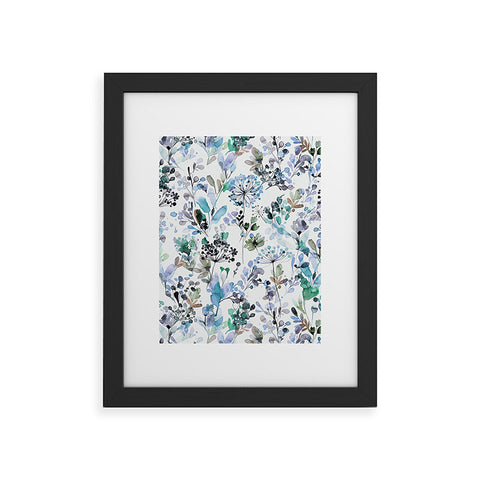 Ninola Design Wild Grasses Blue Framed Art Print