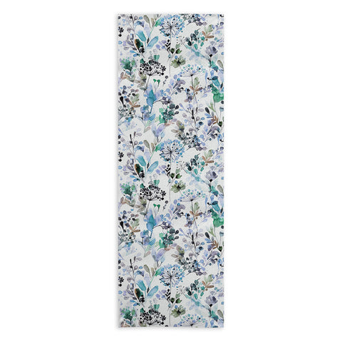 Ninola Design Wild Grasses Blue Yoga Towel