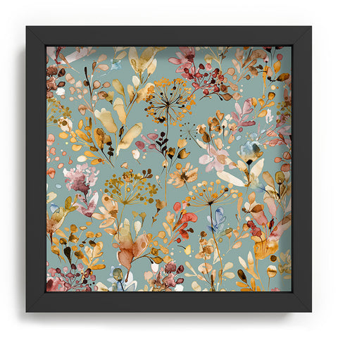 Ninola Design Wild Grasses Gold Teal Recessed Framing Square