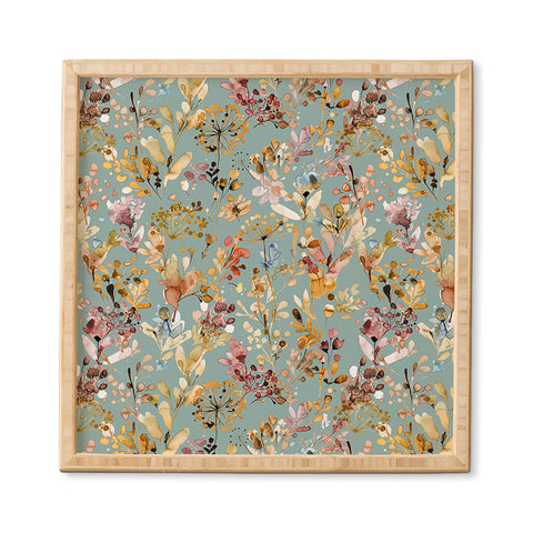 Ninola Design Wild Grasses Gold Teal Framed Wall Art