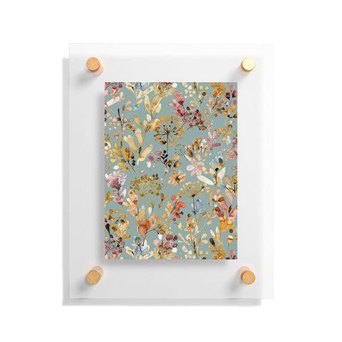 Ninola Design Wild Grasses Gold Teal Floating Acrylic Print